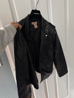 Vintage Black Leather Biker Jacket